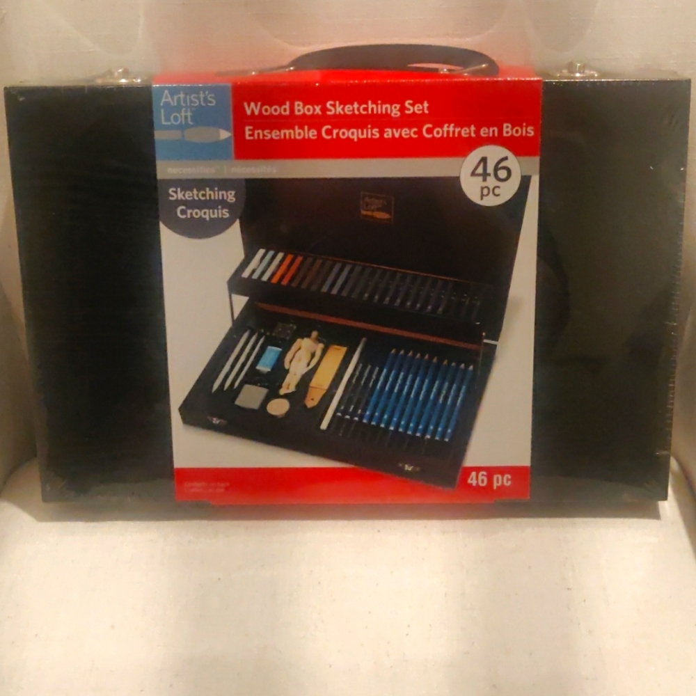 Artist's Loft, Wood box Sketching Set, 46 Pc